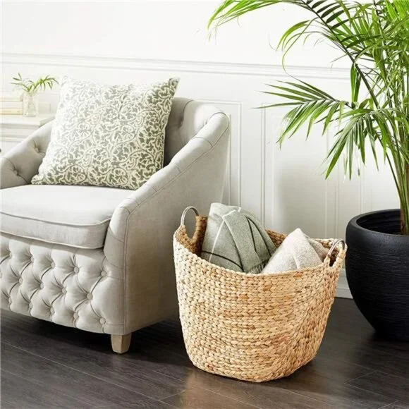 79 Seagrass Handmade Decorative and Functional Storage Basket Large Woven Basket